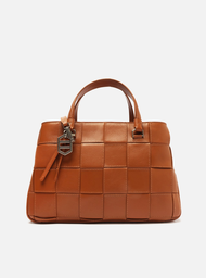 Bolsa Tote Marrom Arezzo Couro Grande Tressê