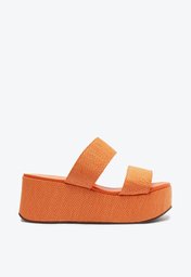 Sandália Plataforma Natural Laranja Anacapri Duas Tiras
