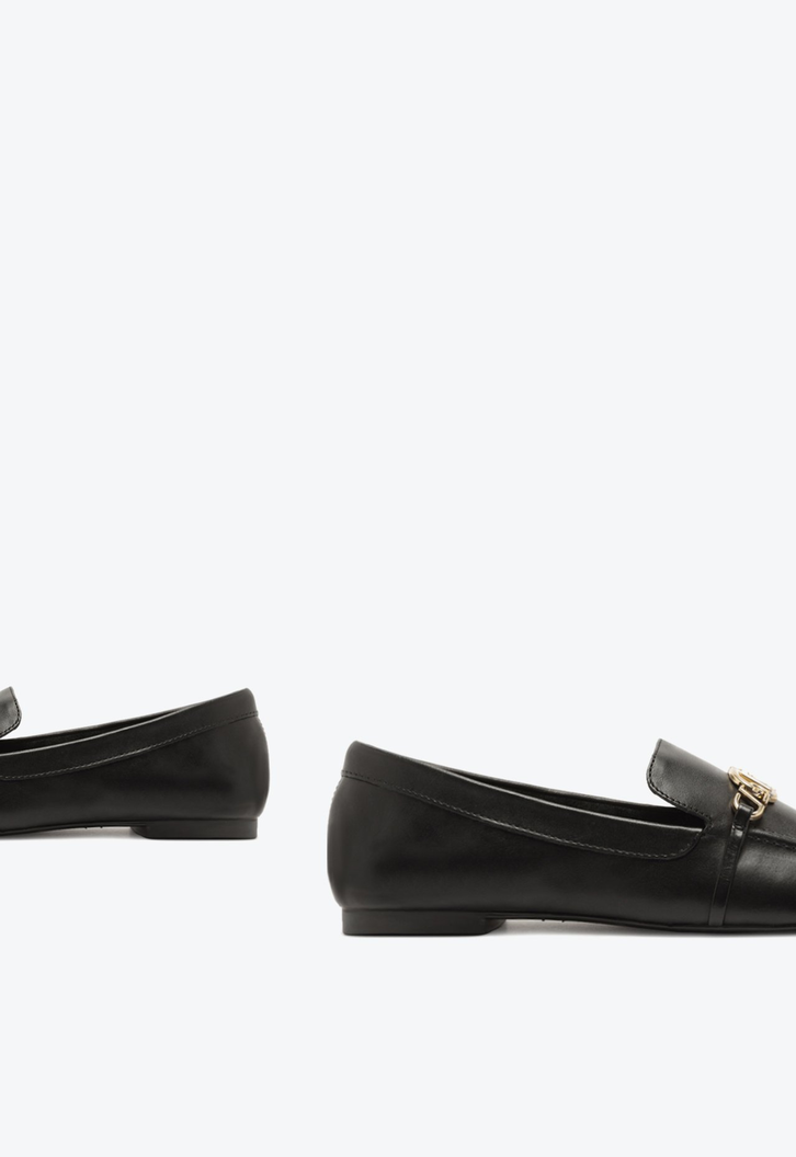 Mocassim Couro Enfeite Preto