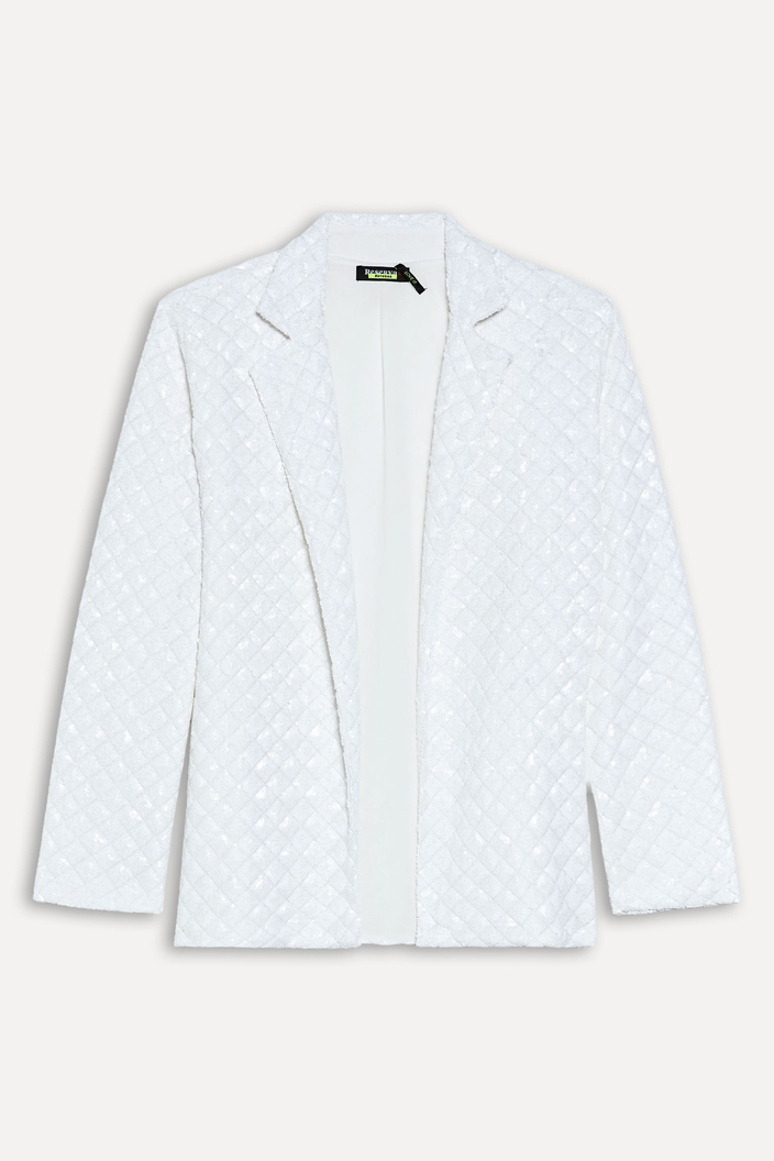 Blazer Branco Reversa Paete Texturizado