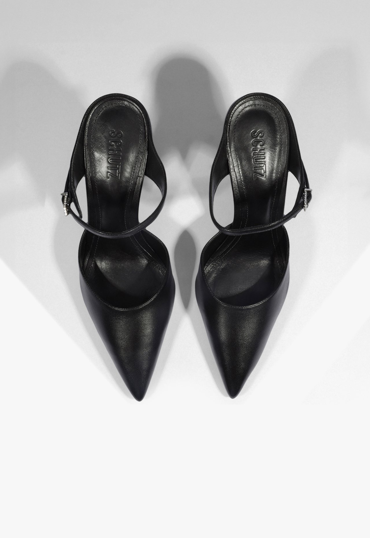Mule Laura Couro Preto