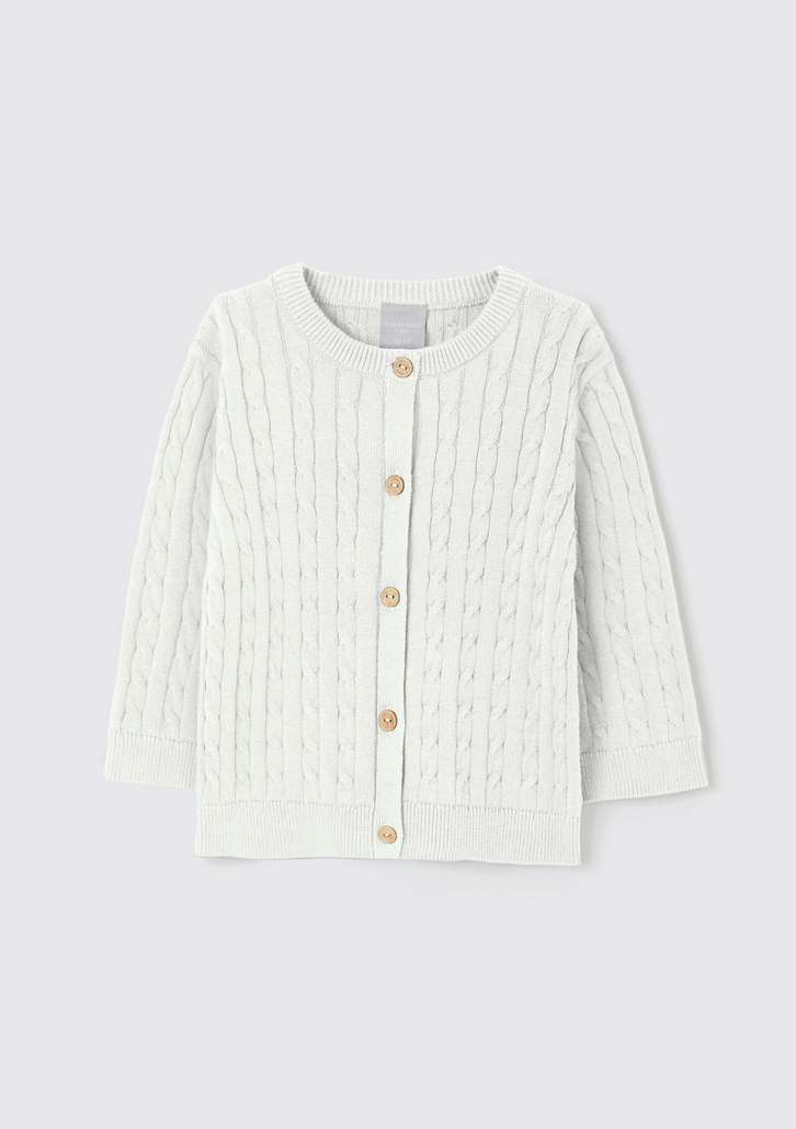 Casaco Bebê Off-White Hering Menino Em Tricô