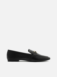Mocassim Rasteiro Preto Arezzo Bico Quadrado