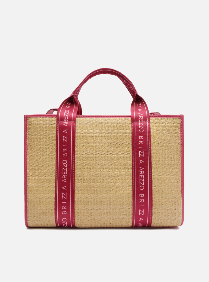 Bolsa Tote Rosa Palha Lulu Grande