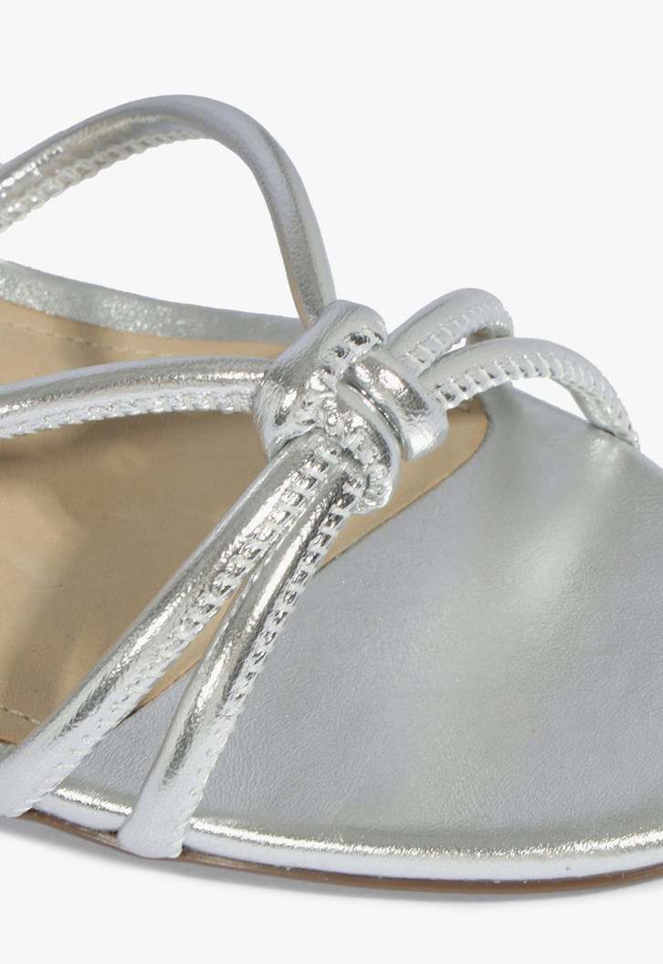 Sandália Prata Schutz Block Heel Trama | ZZ MALL