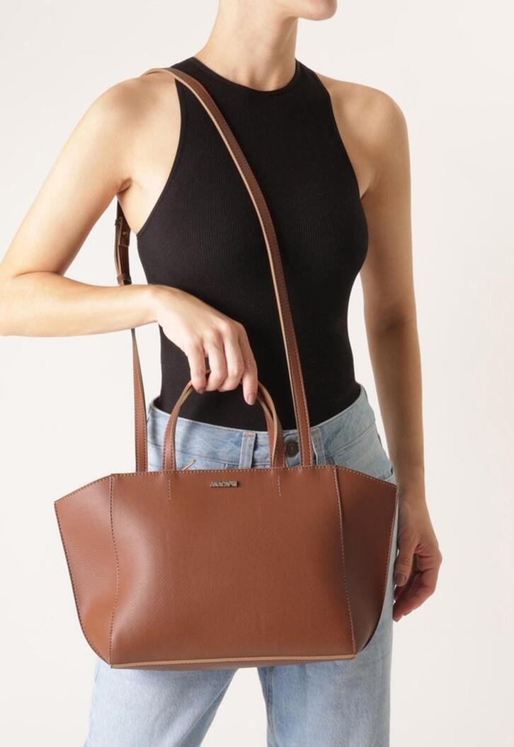 Bolsa Tote Grande Tunisia Marrom | ZZ MALL