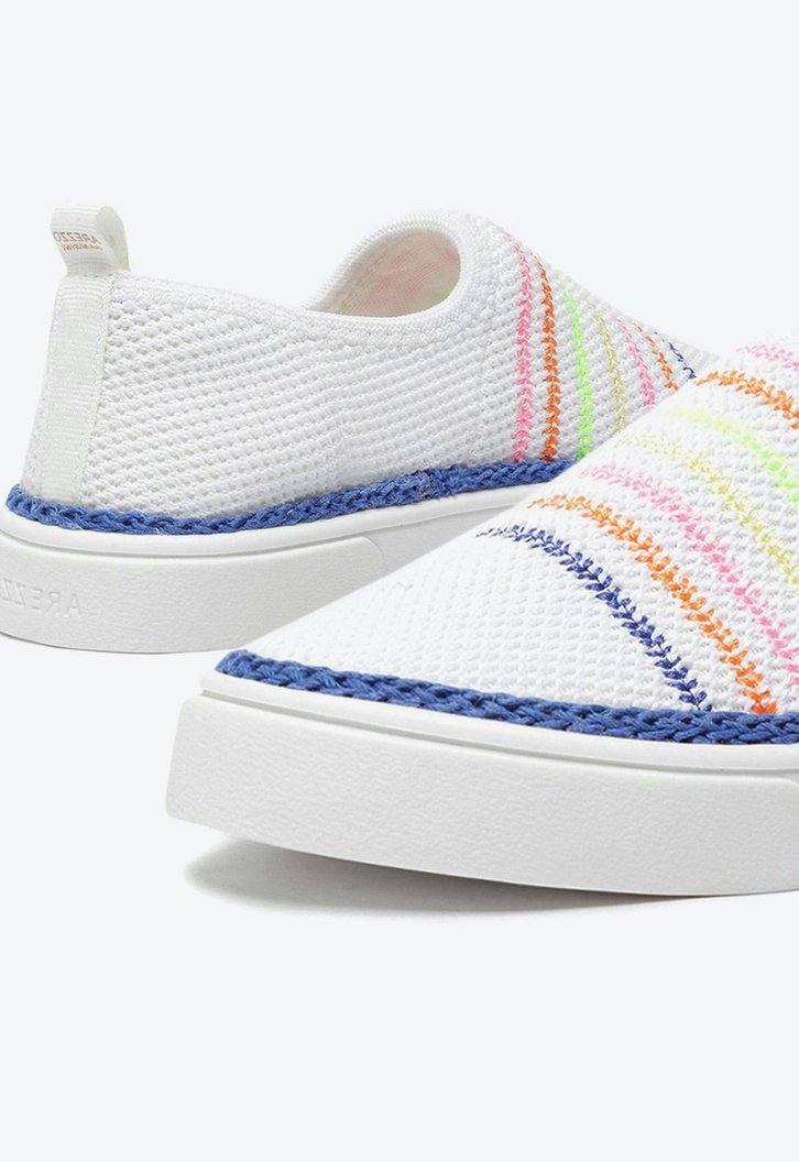 Tênis Slip On Branco Arezzo Listras Bambini