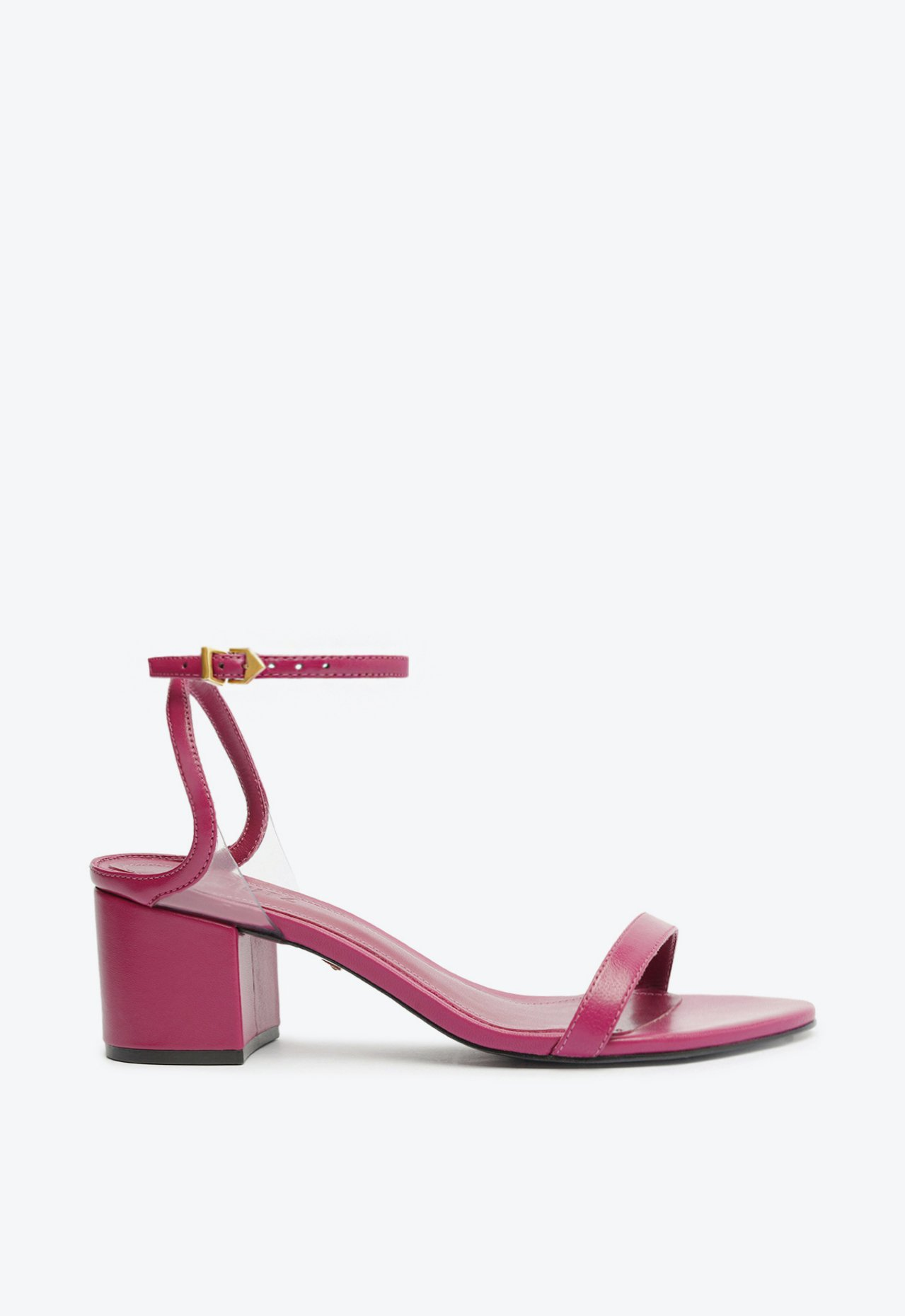 Sandália Roxa Schutz Salto Bloco Médio Skye Couro | ZZ MALL