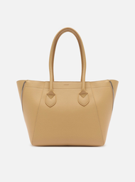Bolsa Shopping Bege Arezzo Média Zíper