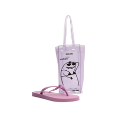 Kit Anacapri Chinelo Branco E Bolsa Lilás Flork