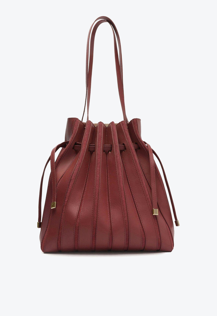 Bolsa Bucket Rosa Arezzo Couro Parioli Grande