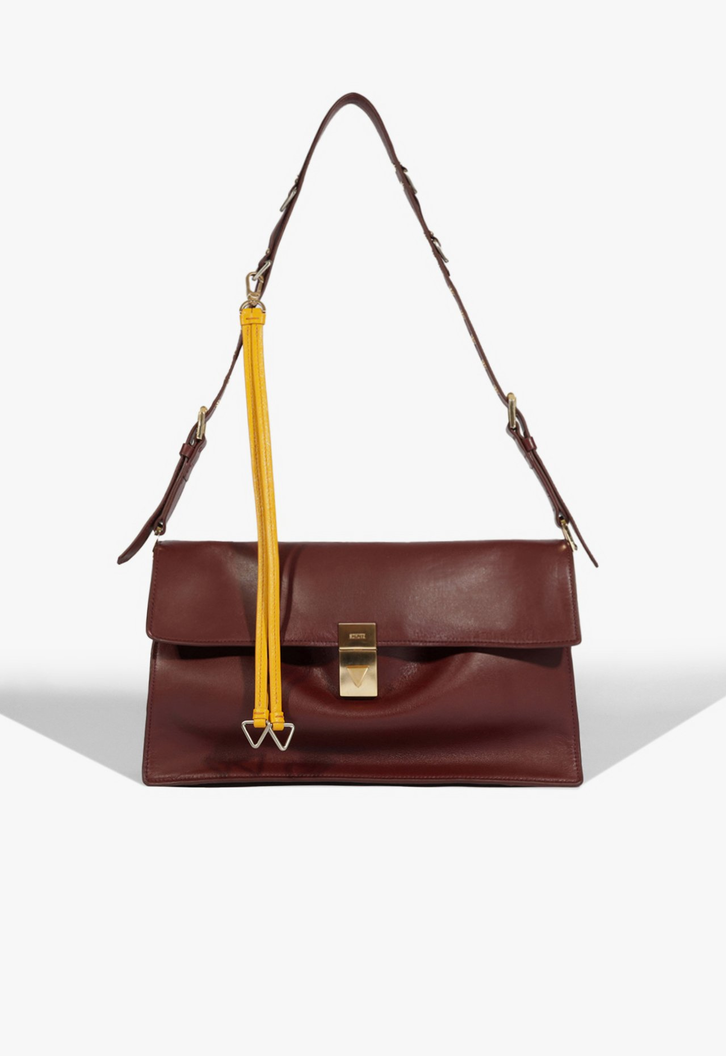 Bolsa Tiracolo Média The Coolest Bag Couro Vinho | ZZ MALL