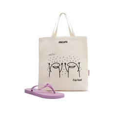 Kit Anacapri Chinelo Lilás E Ecobag Flork