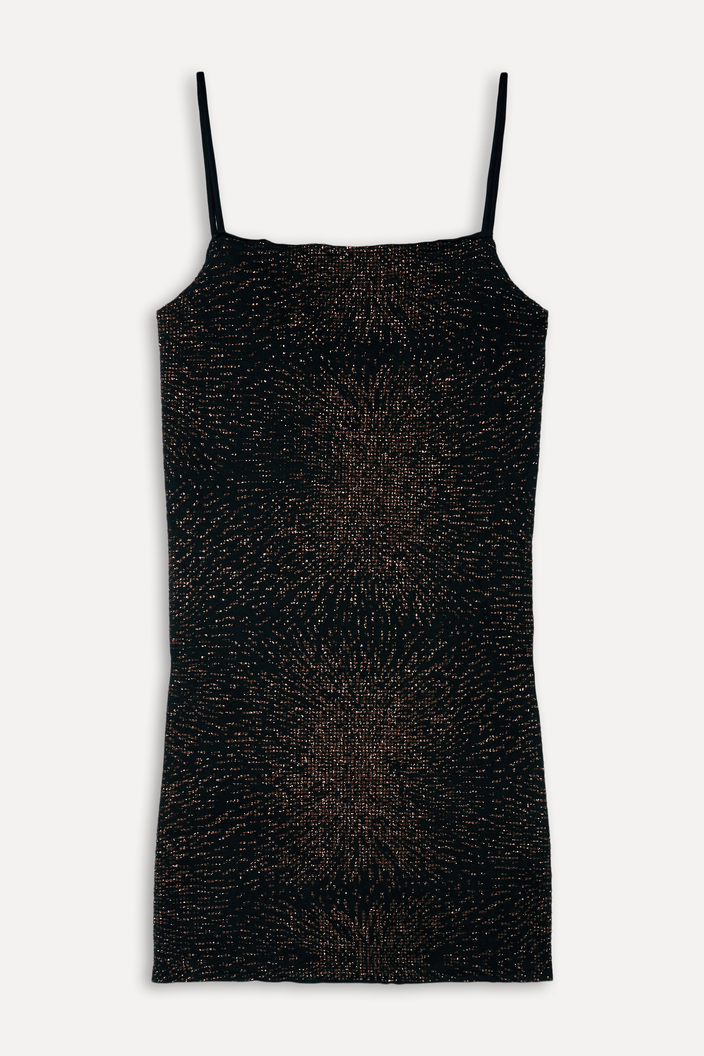 Vestido Preto Reversa Malha Brilho