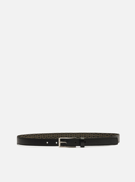 Cinto Preto Arezzo Couro Fino Fivela Liso