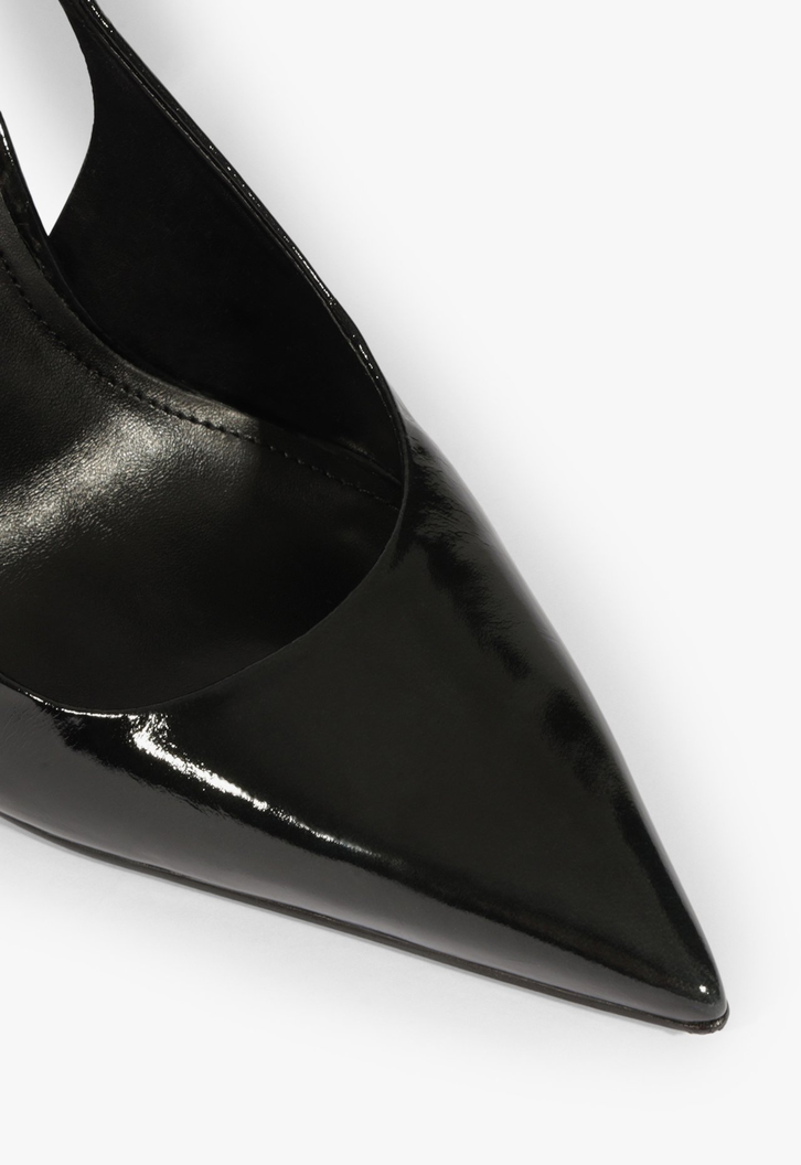 Scarpin Slingback Rhonda Couro Preto