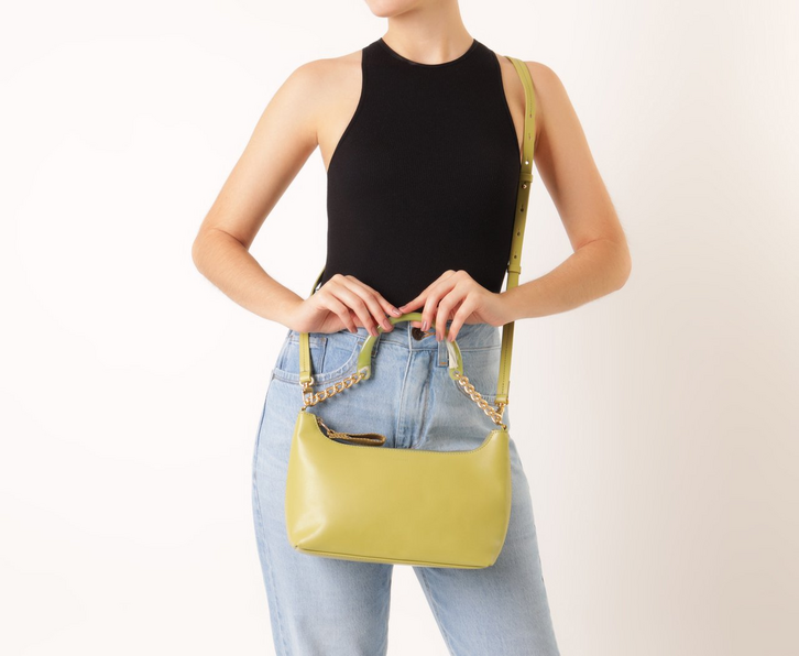 Bolsa Tiracolo Média Alça Acrílica Marmorizada Verde