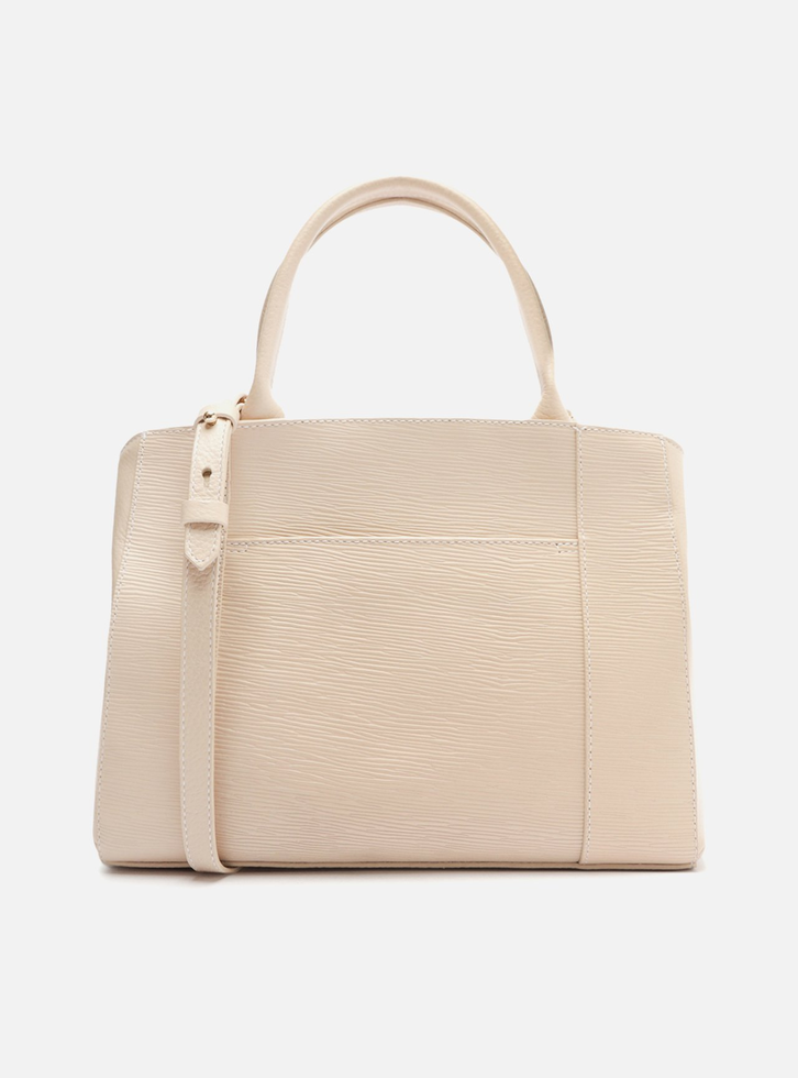 Bolsa Tote Branca Arezzo Milky Couro Wave Bella Média