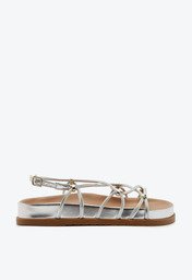 Papete Gladiadora Prata Anacapri Tachas