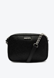 Bolsa Tiracolo Preta Anacapri Pequena Textura Glam