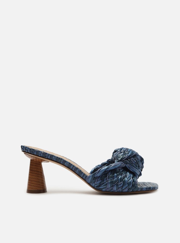 MULE AZUL AREZZO ABERTA BICO QUADRADO