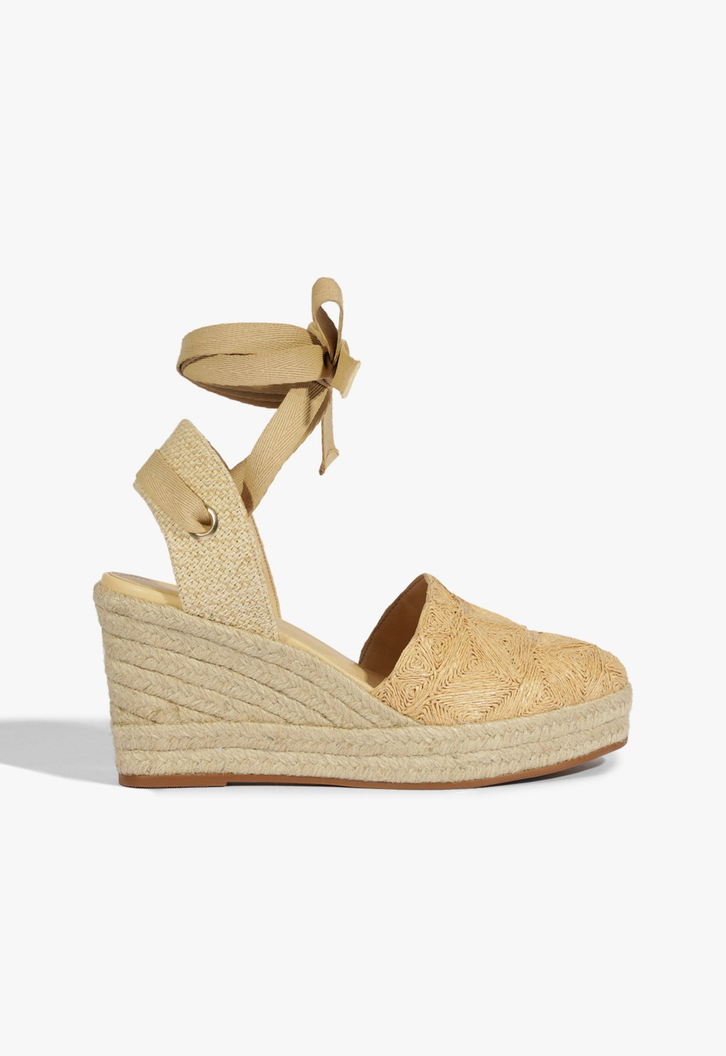 Sandália Wedge Bege