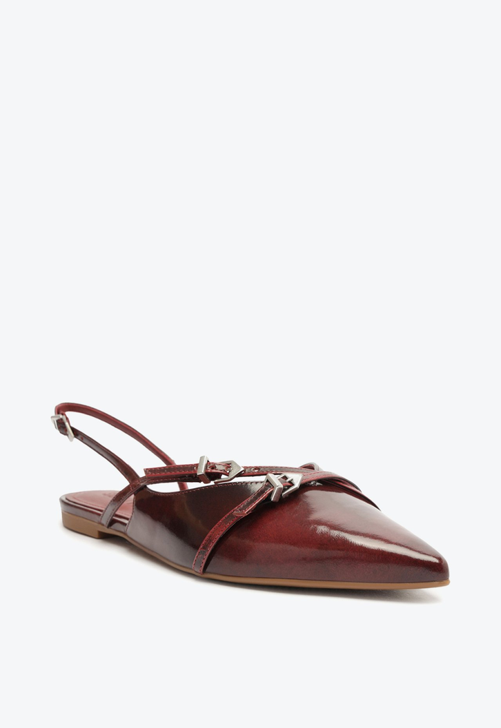 Sapato Mule Slingback Vinho