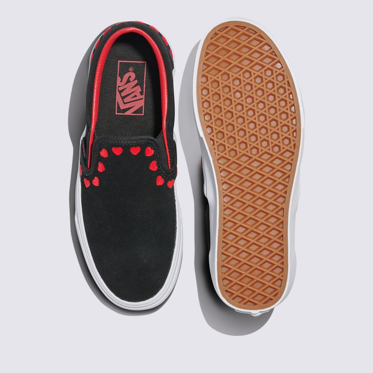 Tênis Slip-On Hearts Black Red