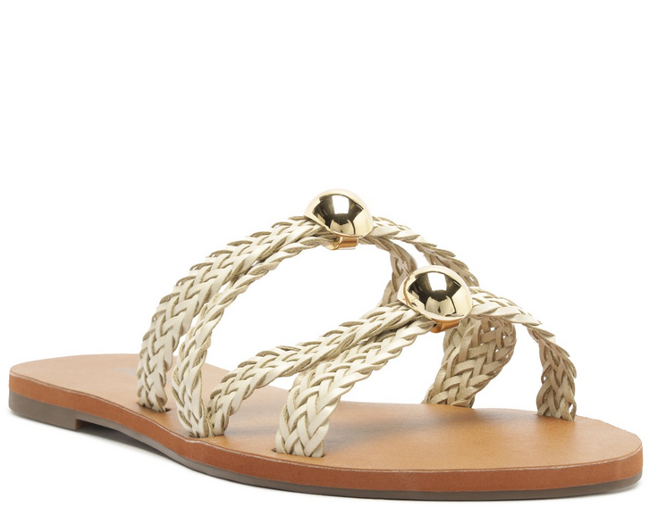 Rasteira Tira Trançada Branca