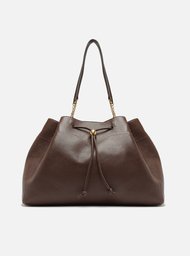 Bolsa Shopping Marrom Arezzo Couro Grande Knot