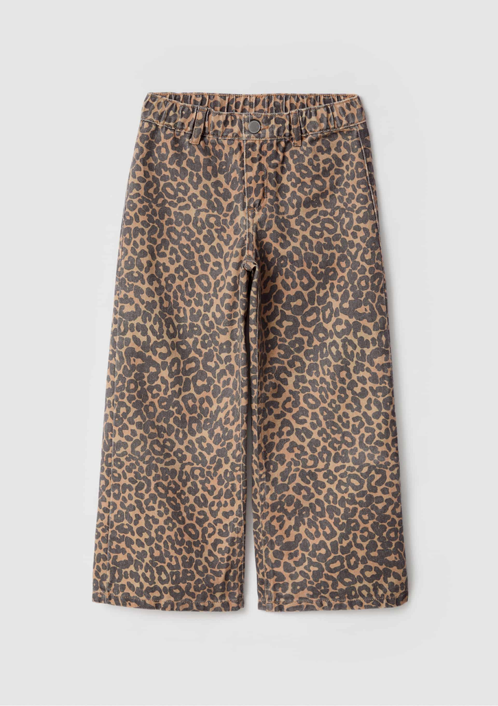 Calça Infantil Marrom Hering Em Sarja Animal Print