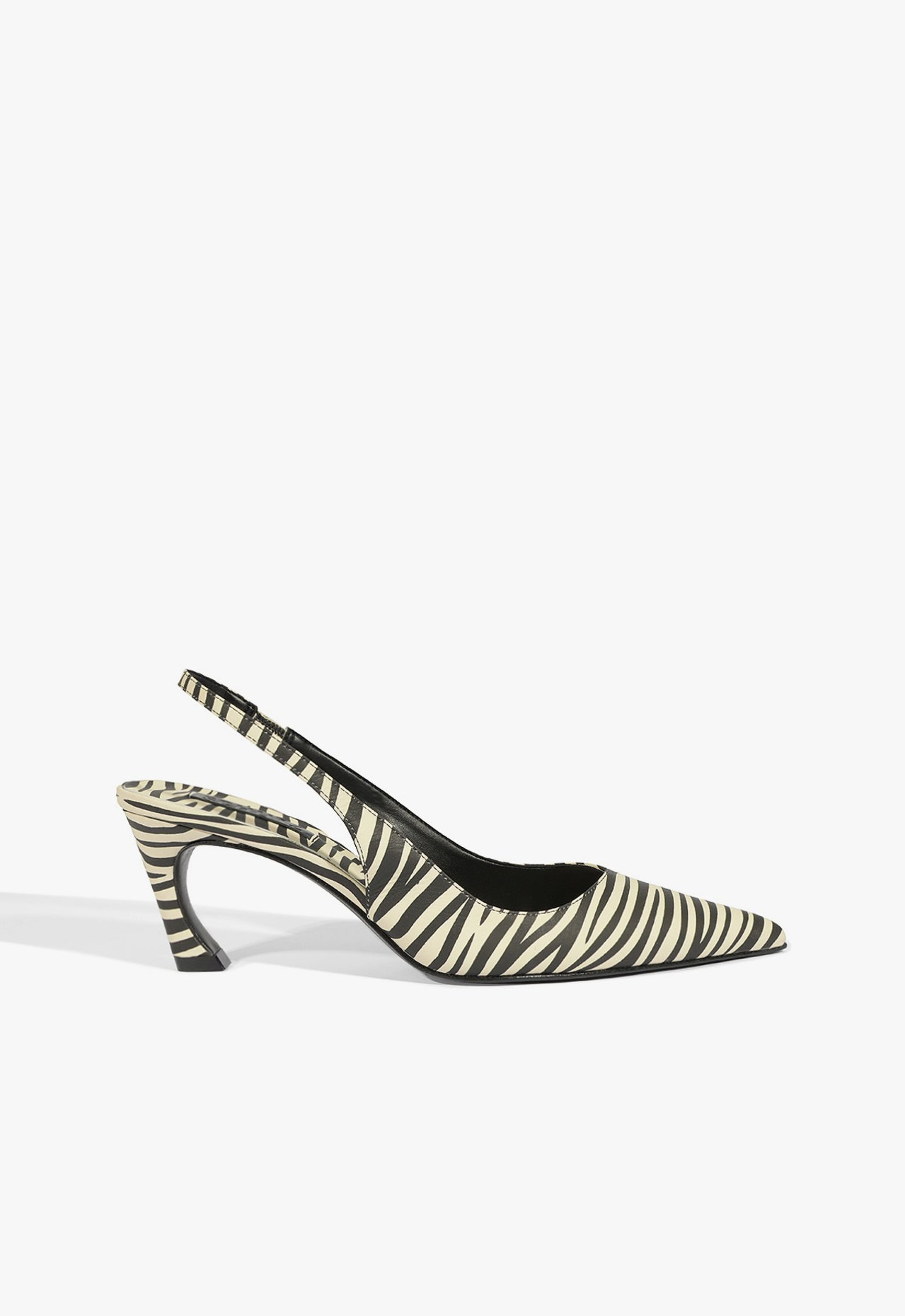 Slingback Preto Schutz Lexi Mid Couro Zebra | ZZ MALL