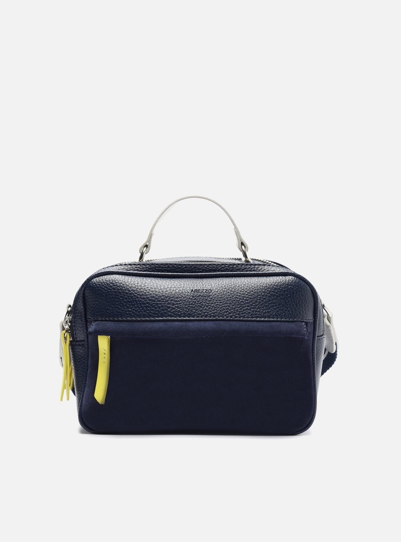 Bolsa Tiracolo Azul Cinza Arezzo Prione Média | ZZ MALL