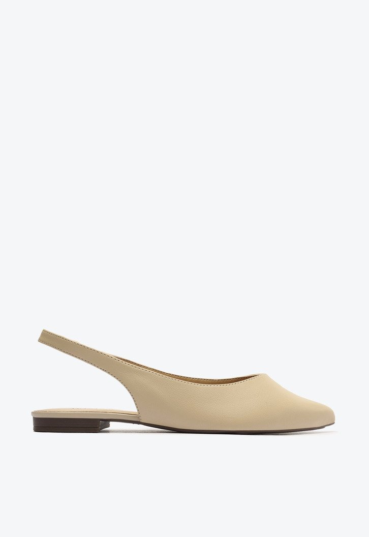 Sapatilha Nude Anacapri Taupe Slingback Bico Fino