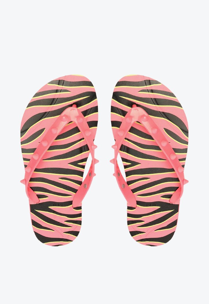 Chinelo De Dedo Rosa Brizza Estampa Rock