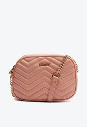 Bolsa Tiracolo Média Matelassê Zig Zag Rosa