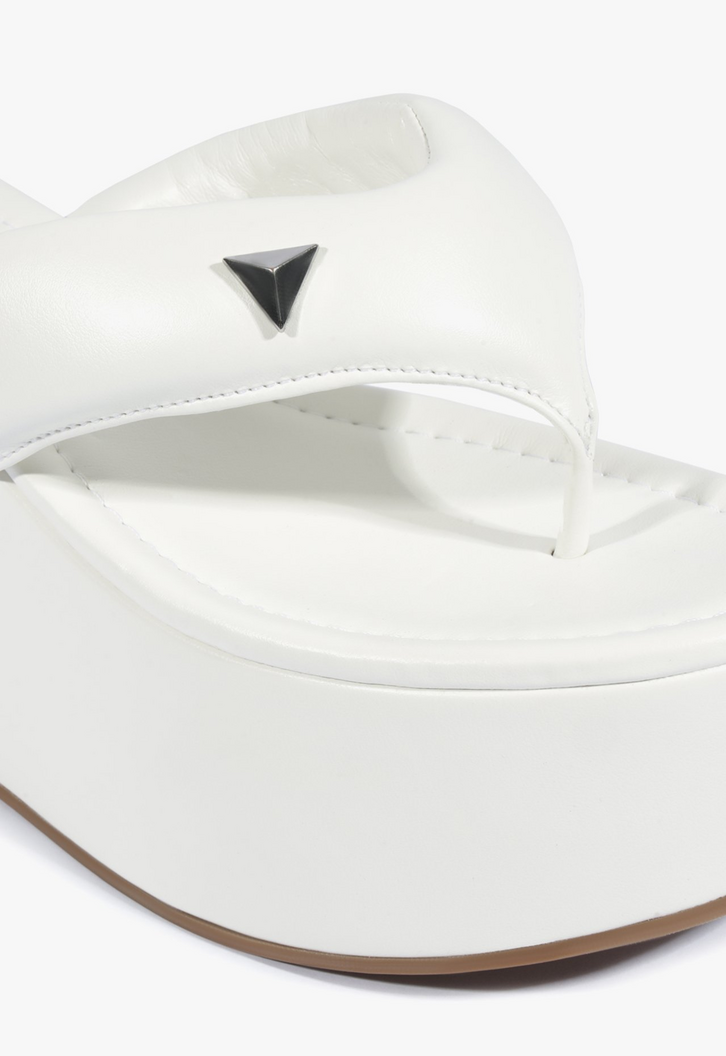 Sandália Thong Plataforma Alta Branca