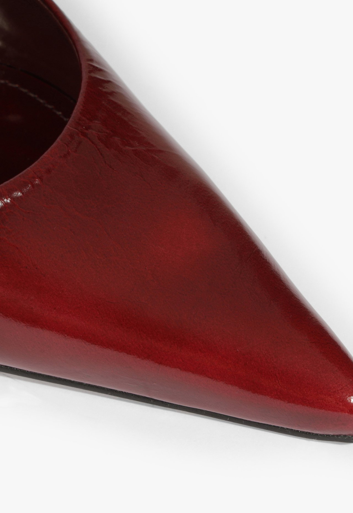 Scarpin Slingback Rhonda Mid Couro Vermelho