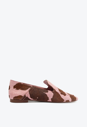 Mocassim Rosa E Marrom Schutz Wild Flats Pelo