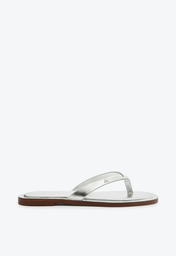Chinelo Prateado Schutz Couro
