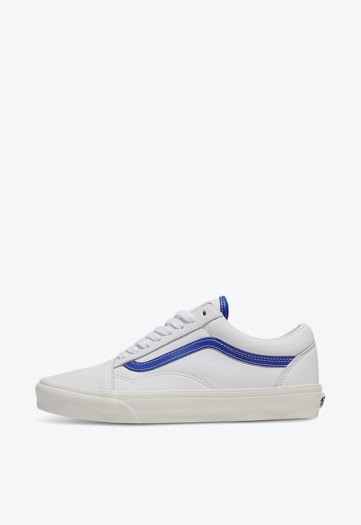 Tênis Old Skool Leather White Blue