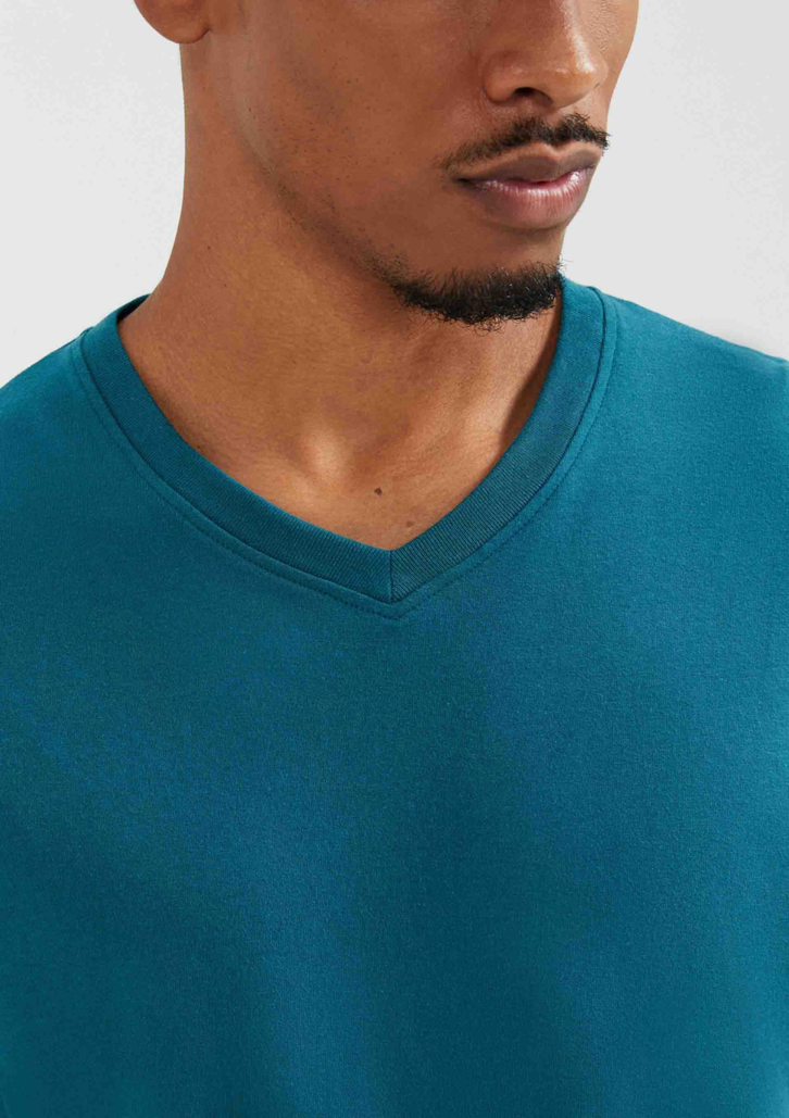 Camiseta Básica Verde Escuro Hering Masculina Manga Curta Gola V World