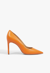 Sapato Scarpin Salto Alto Nobuck Laranja