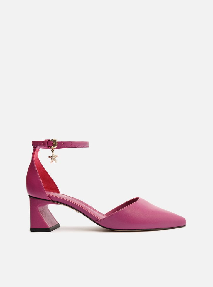 SCARPIN ROXO AREZZO COURO BLOCO ABERTO