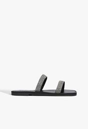 Slide Double Strap Strass Black