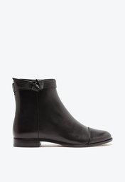 Assymmetric Clarita Bootie Flat Black