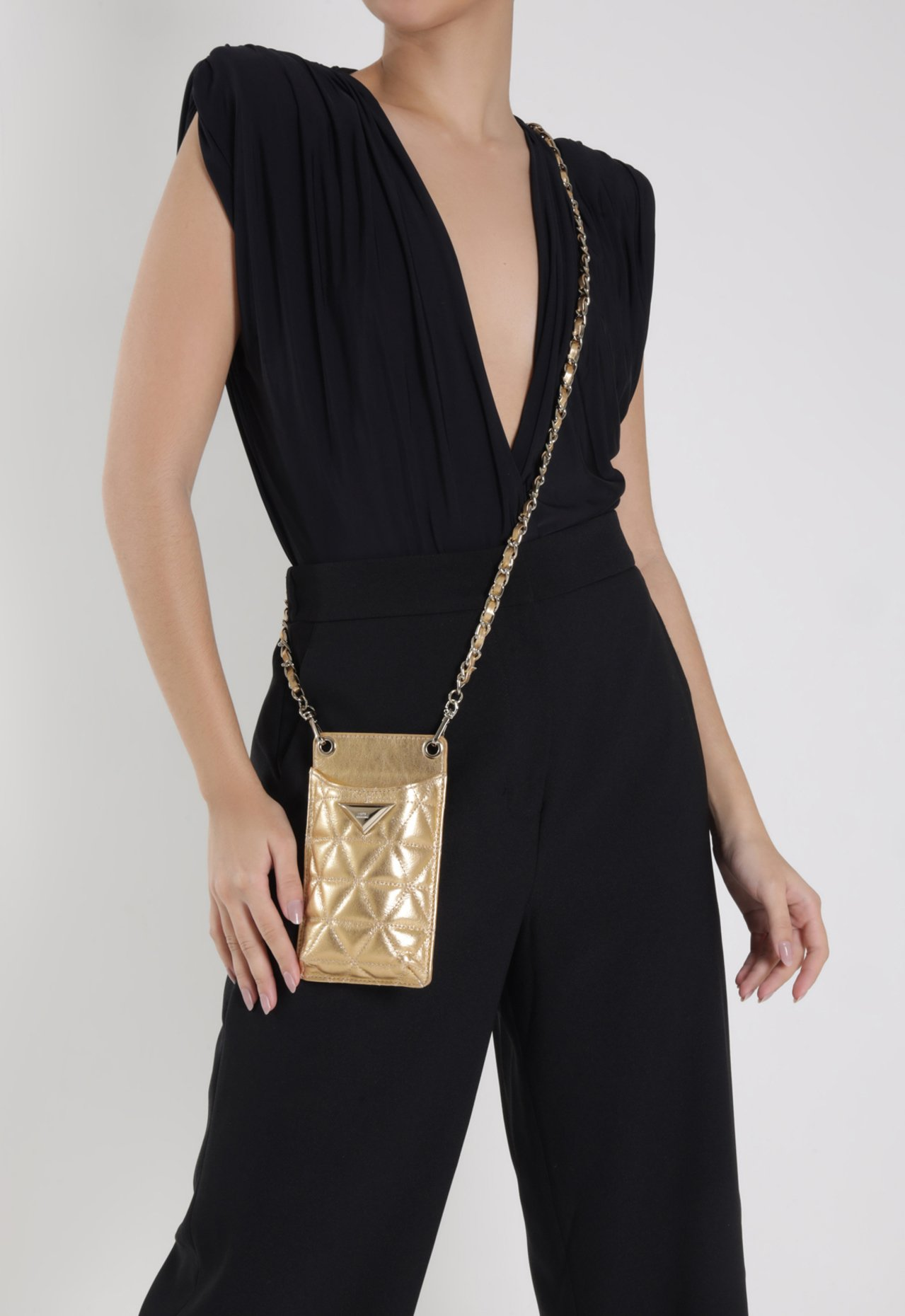 Porta Celular Dourado Schutz 944 Couro | ZZ MALL