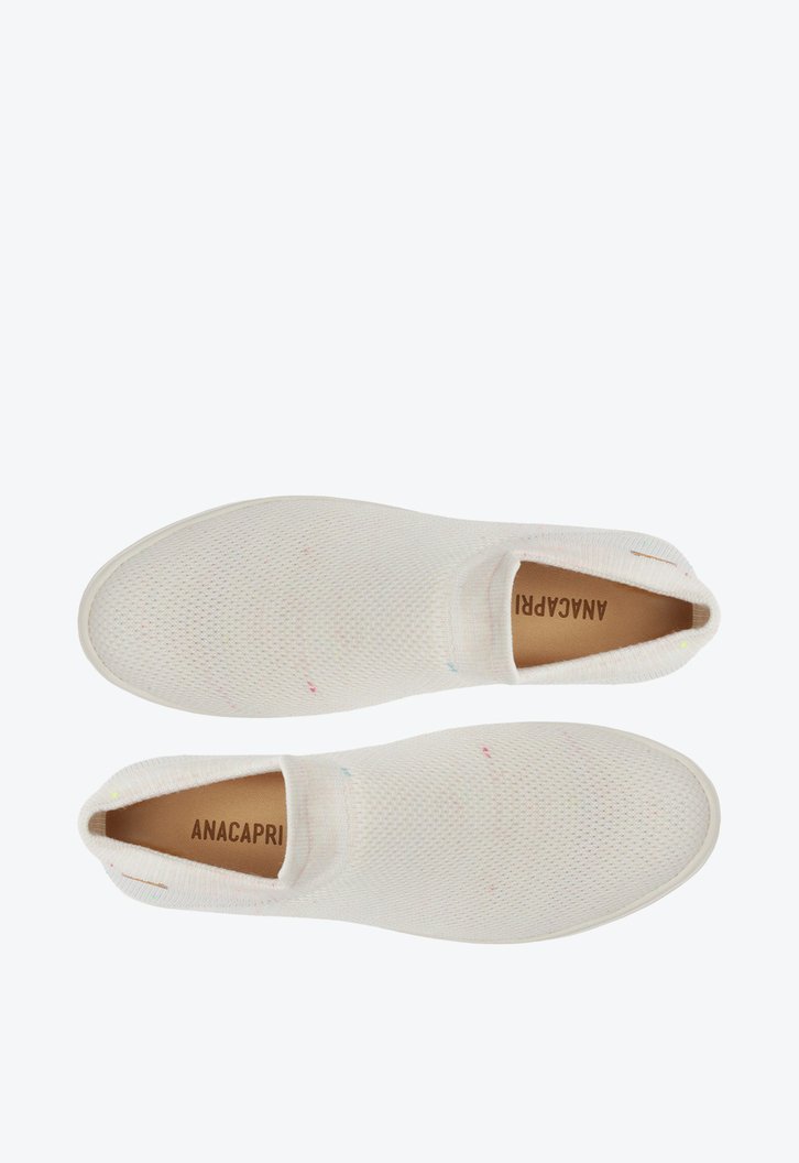Tênis Slip On Branco Anacapri Knit Mono