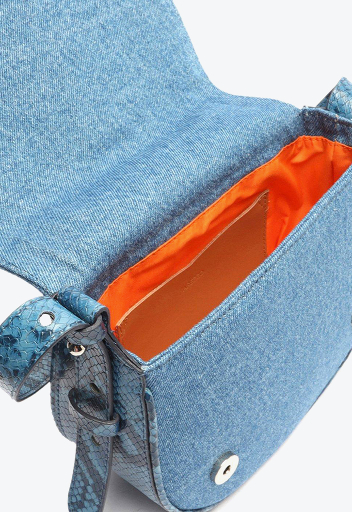 Bolsa Tiracolo Azul Jeans Arezzo Georgia Pequena