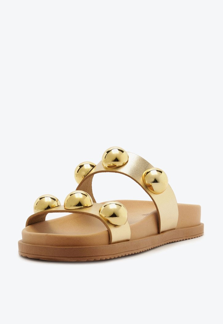 Papete Esferas Couro Dourada